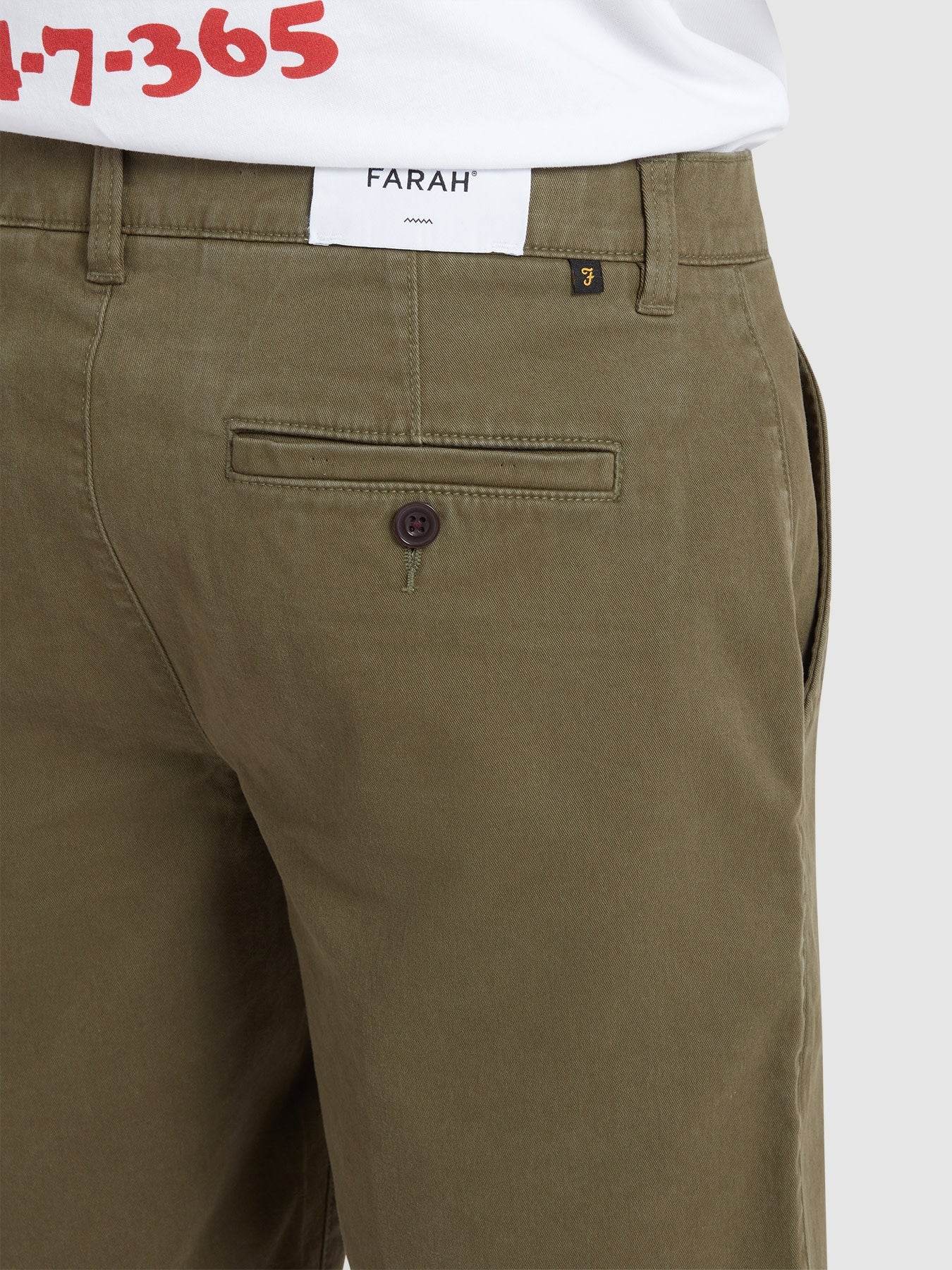 Farah Hawk Chino Shorts - Olive Green f4kfd040-390-4