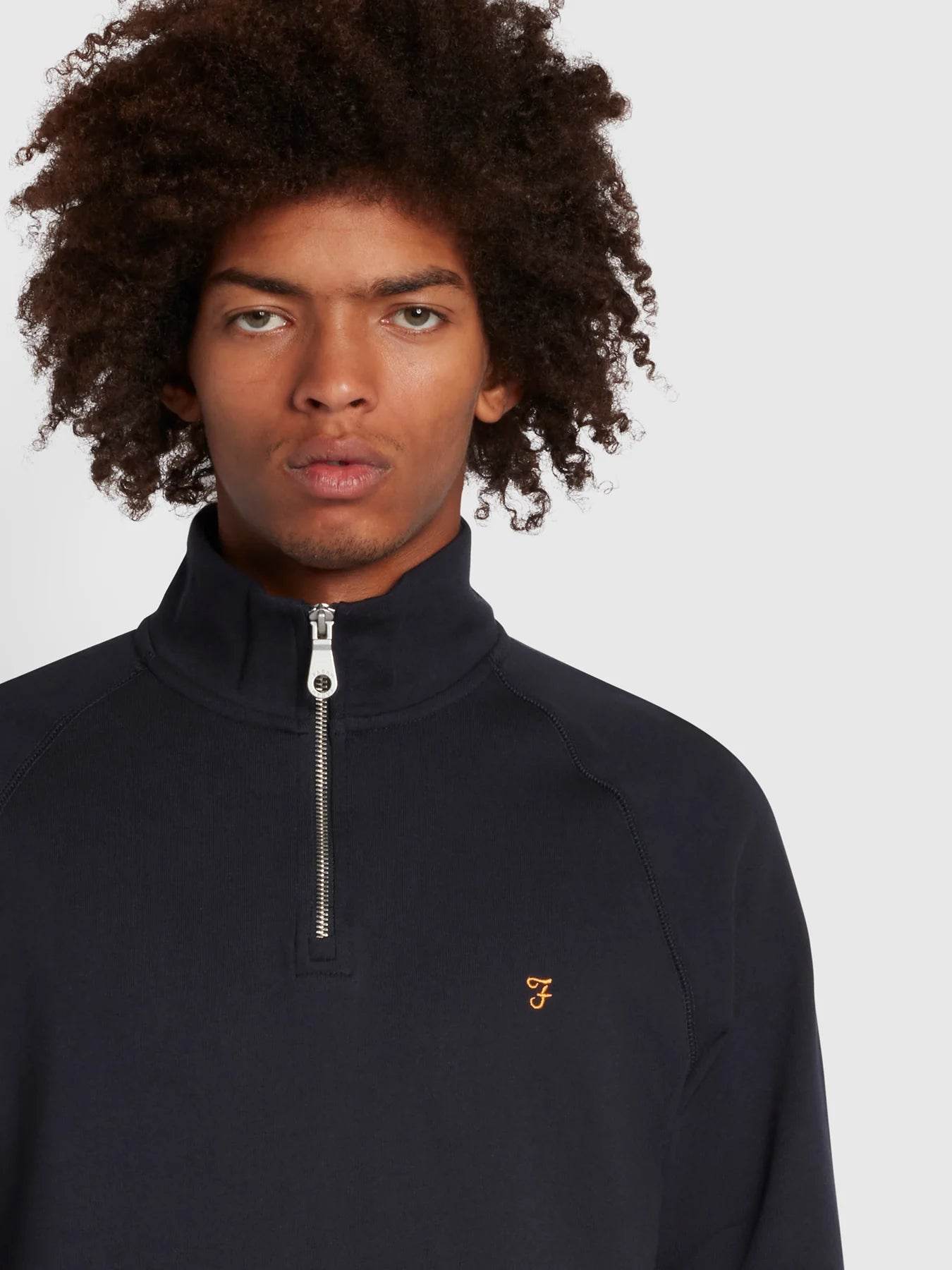 Farah Jim Organic Cotton Quarter Zip Sweatshirt - True Navy f4ksb073_412_ALT3_1800x1800_2fe49935-87d4-4c26-a9a1-94769950da90