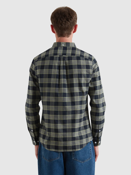 Farah Brewer Check Oxford Shirt - Tarragon Green f4wff084gp3183