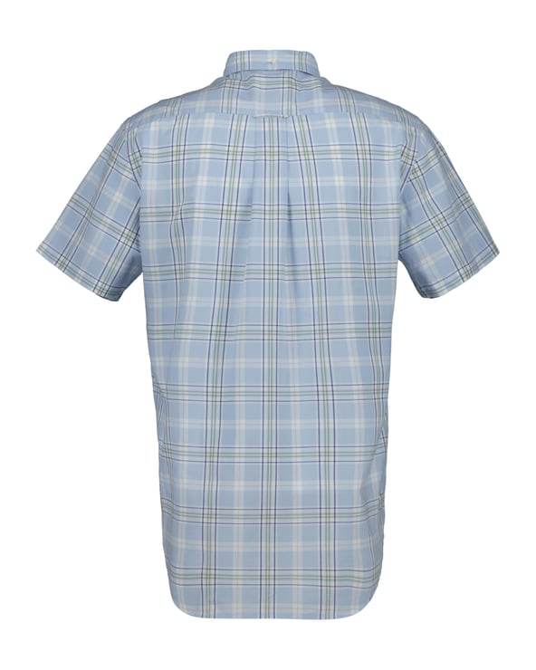 Gant Regular Poplin Check Short Sleeve Shirt - Light Blue gant_3240152_457-2