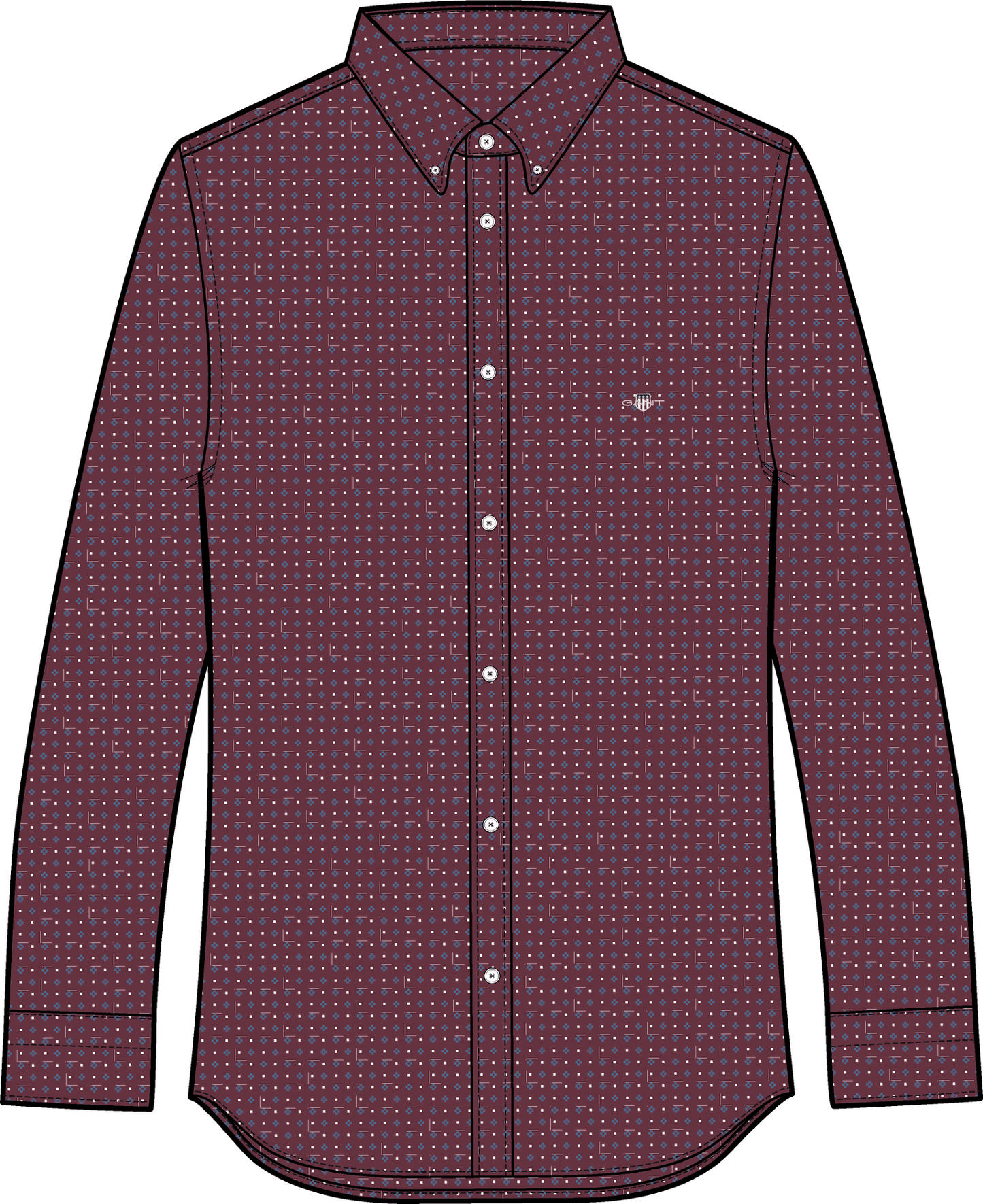 Gant Slim Micro Print Shir - Wine Red gant_3240161_638-3