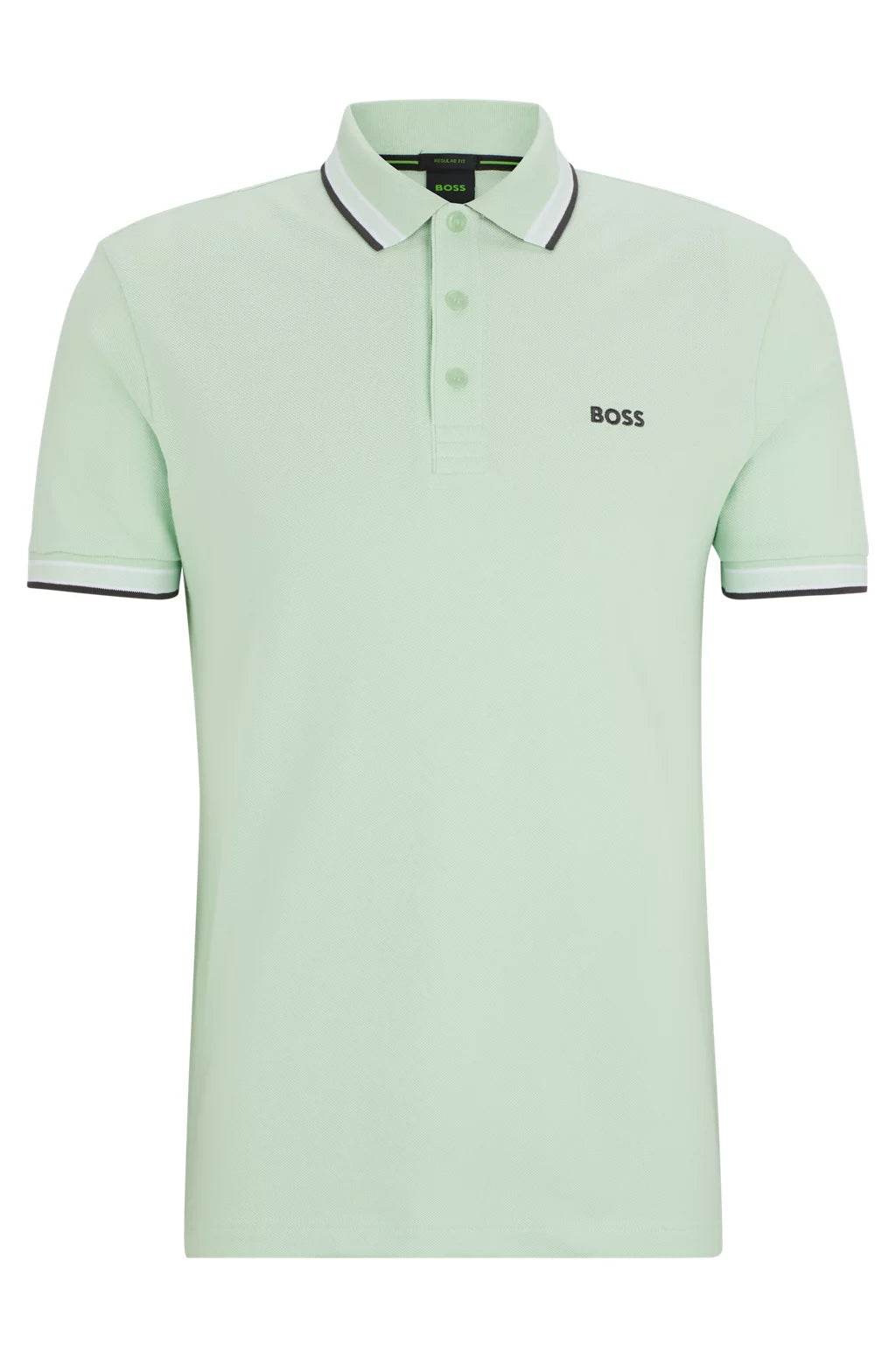 Hugo Boss Cotton-Piqué Polo Shirt With Contrast Logo - Open Green hbeu50469055_388_100