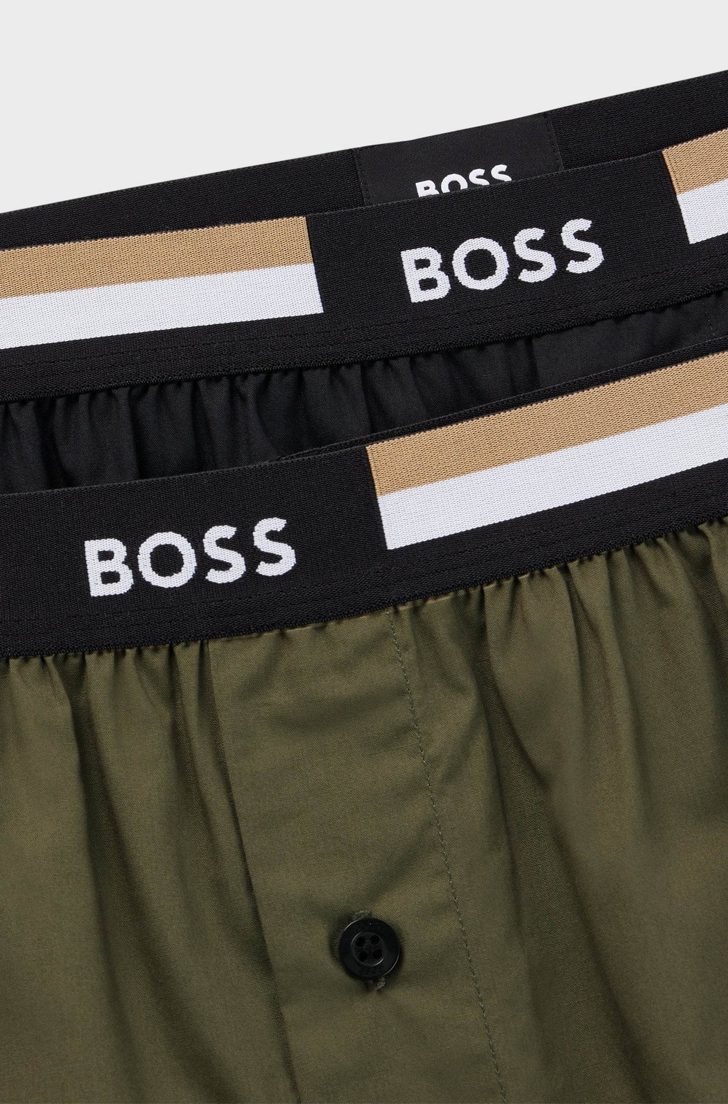 Hugo Boss Two-pack of cotton pyjama shorts with signature waistbands - Open Green hbeu50469762_347_240