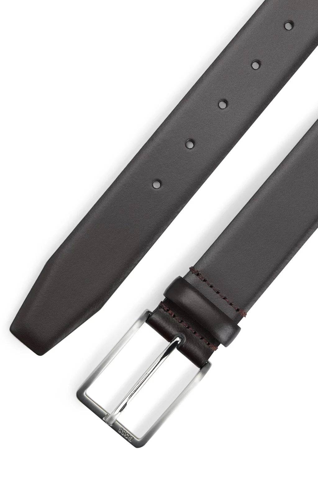 Hugo Boss Italian-made Leather Belt With Engraved-logo Buckle - Brown hbeu50491834_205_240