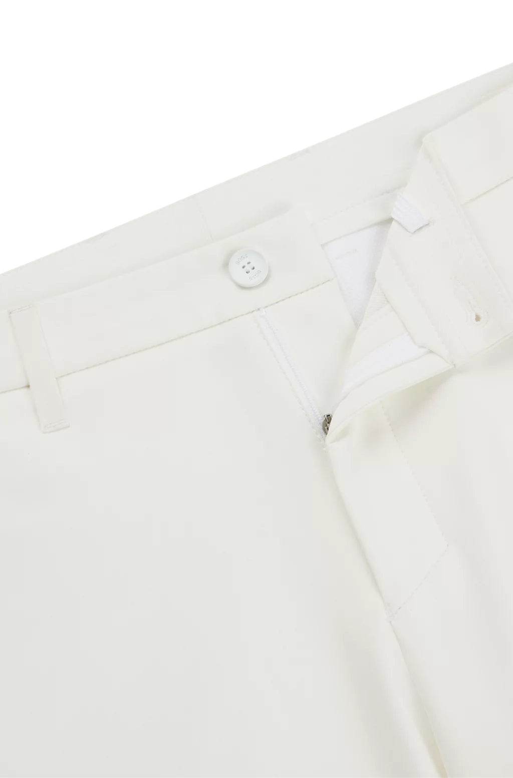 Hugo Boss Slim-fit Shorts In Easy-iron Four-way Stretch Fabric - White hbeu50504392_100_240