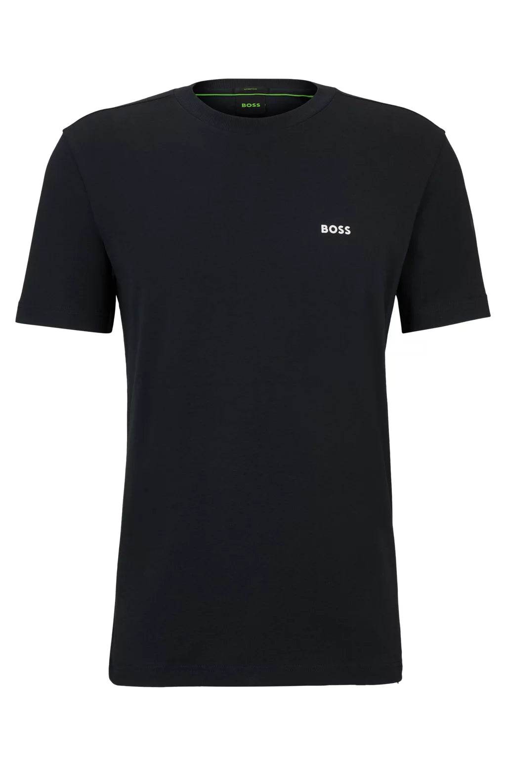 Hugo Boss Stretch-Cotton Regular-FIT T-shirt With Contrast Logo - Dark Blue hbeu50506373_402_100