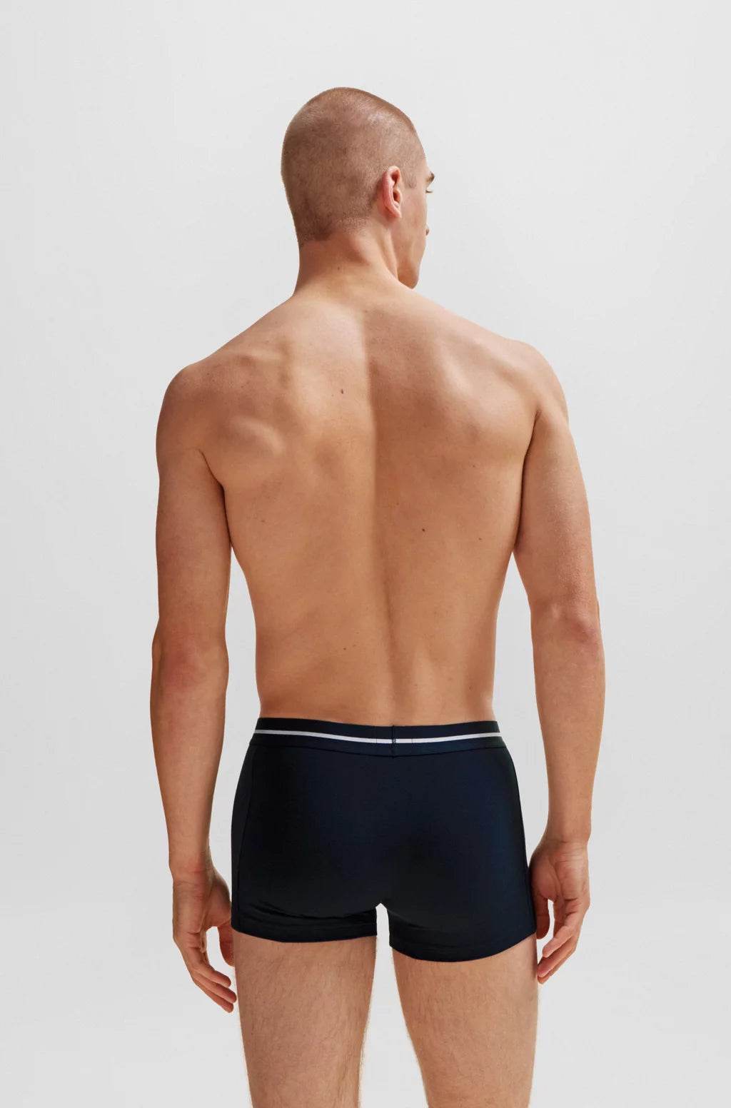 Hugo Boss Three-pack Of Stretch-cotton Trunks With Logo Waistbands - Black Blue hbeu50508878_968_360