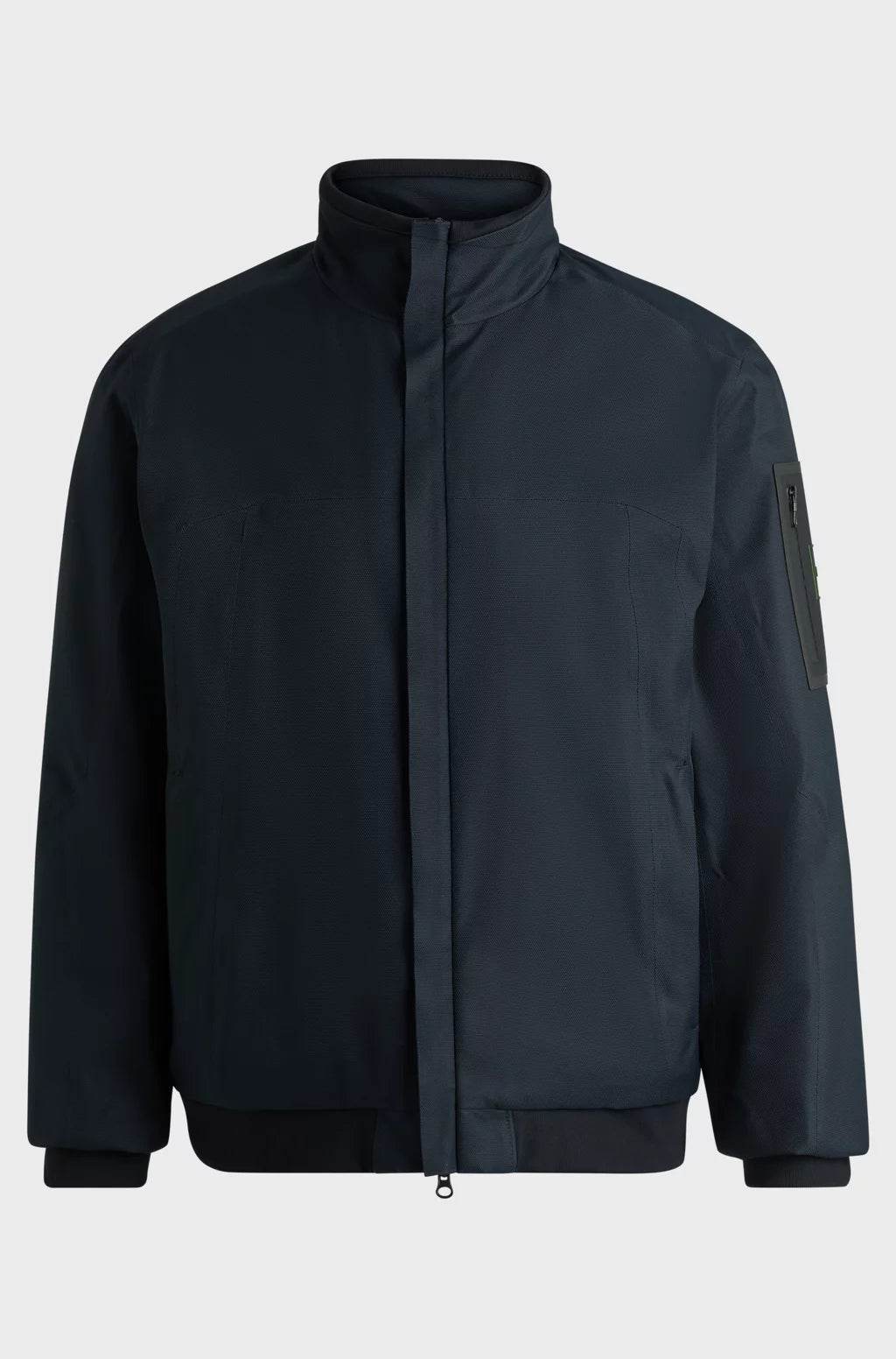 Hugo Boss Water-repellent Padded Bomber Jacket With Logo-print Underplacket - Dark Blue hbeu50515108_402_100