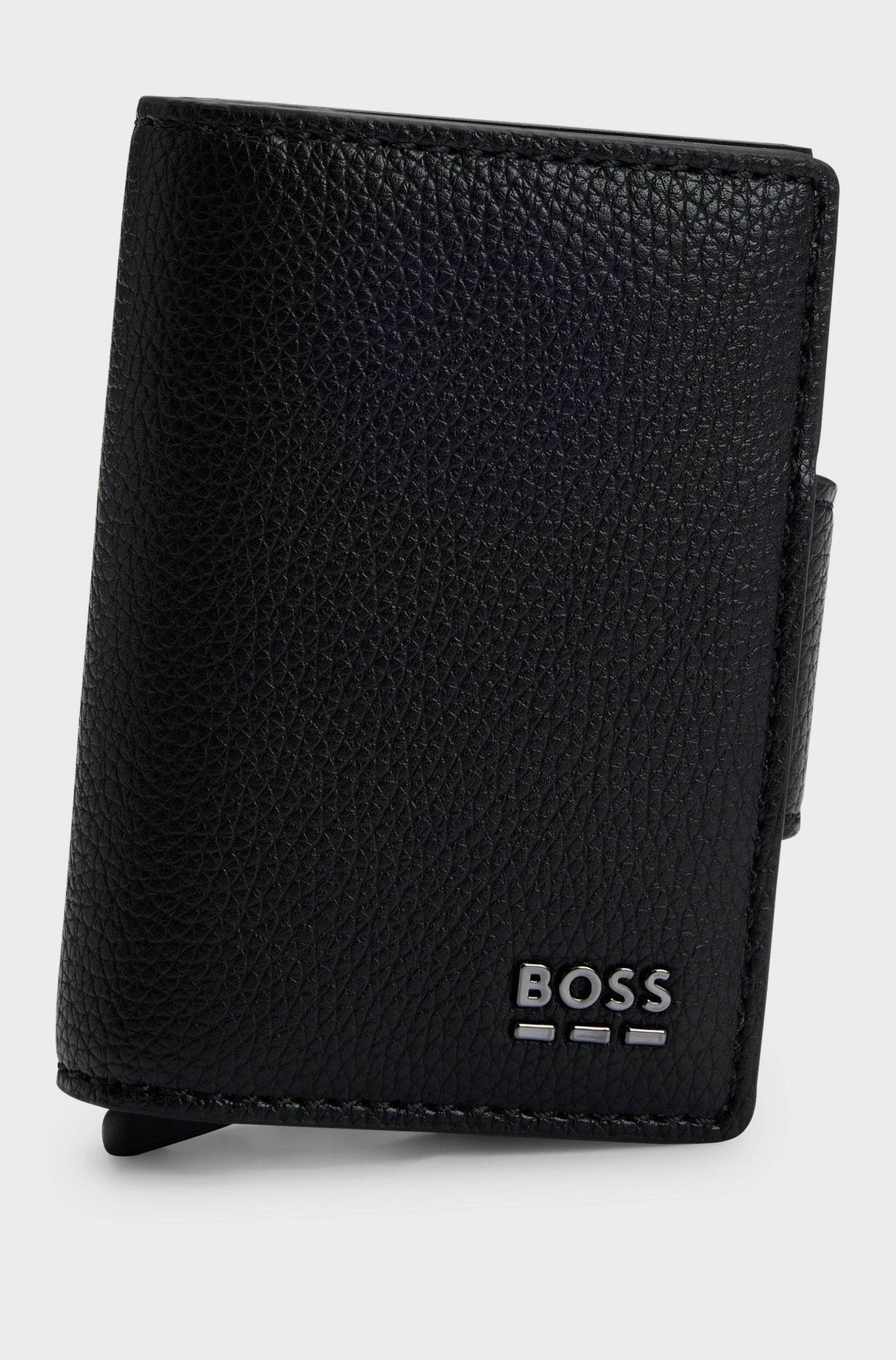 Hugo Boss Grained Faux-leather Card Holder With Aluminium Case - Black hbeu50529549_001_200