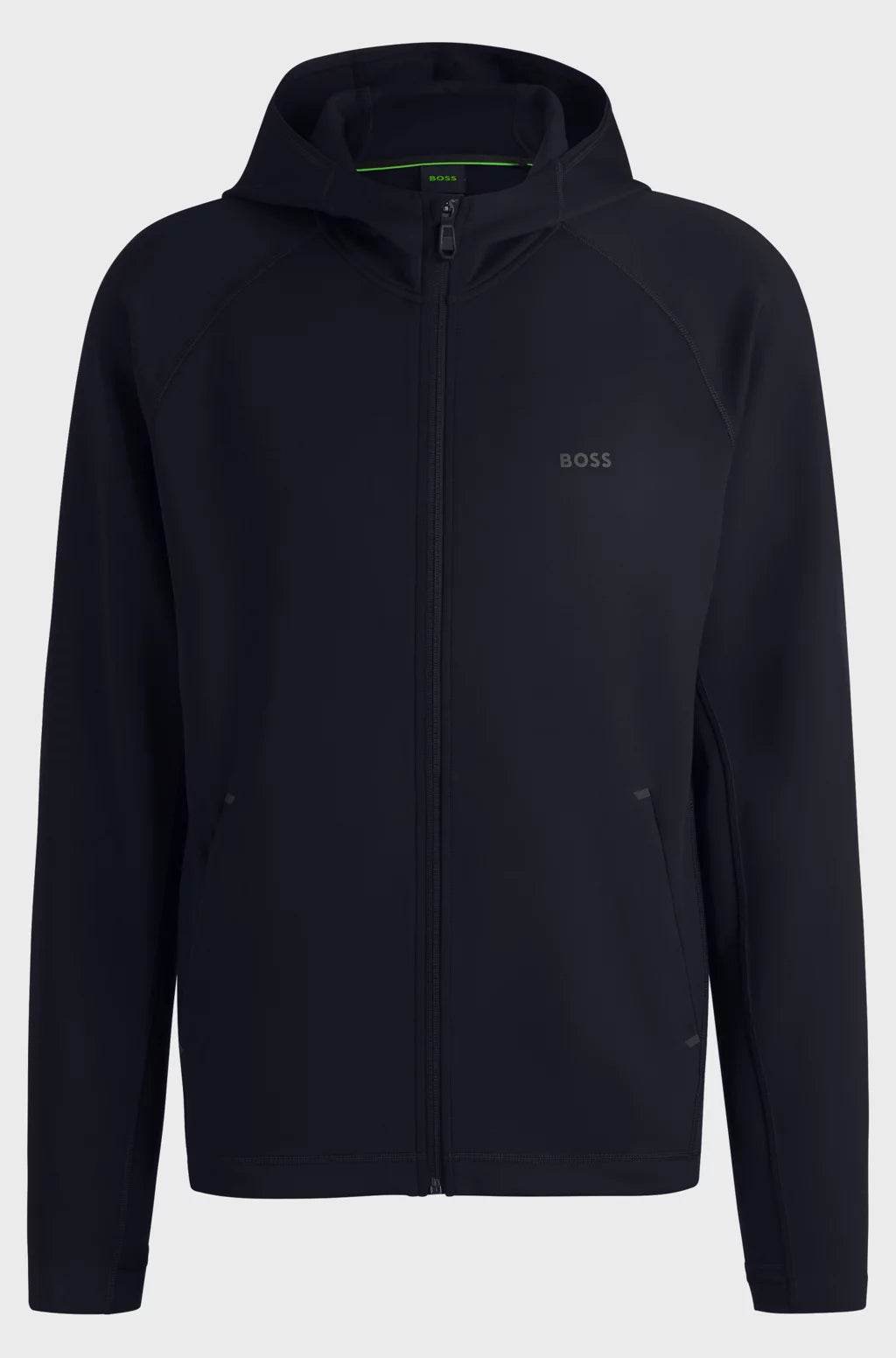 Hugo Boss Active Stretch Zip-up Hoodie With Moisture Management - Dark Blue hbeu50531224_402_100