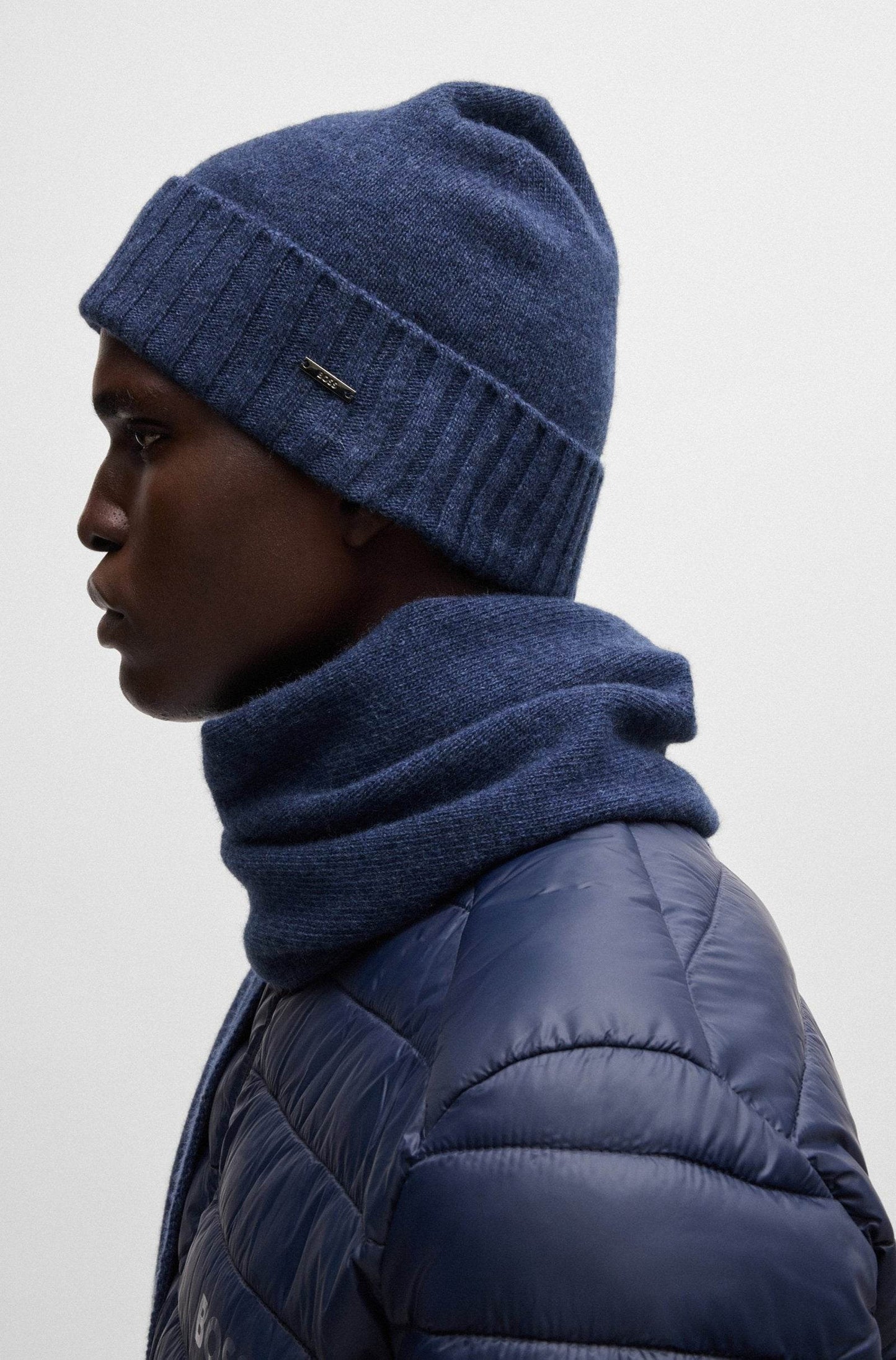 Hugo Boss Wool-blend Beanie Hat And Scarf Gift Set - Dark Blue hbeu50533843_404_340