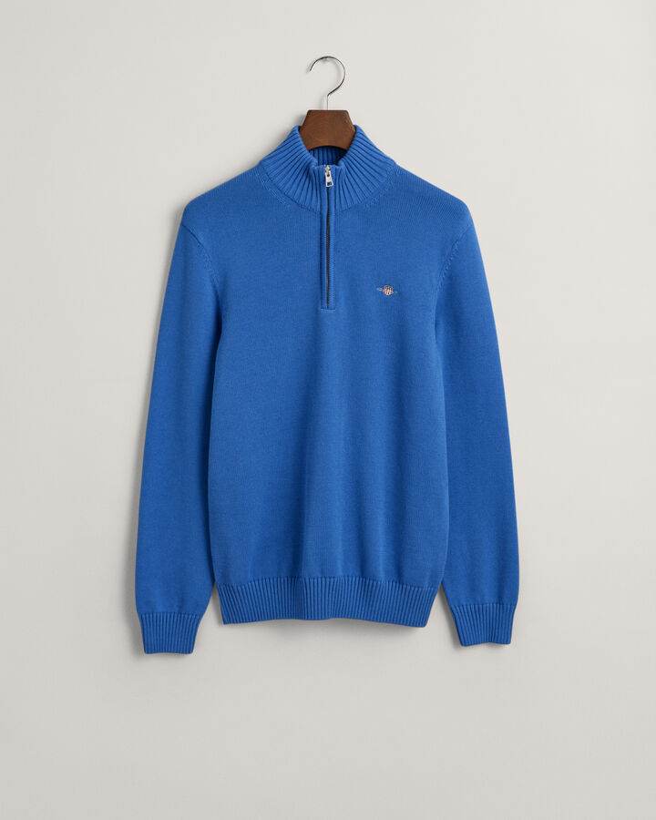 Gant Casual Cotton Half-Zip Sweater - Rich Blue time__1698115204__202401-8030170-407-flat-fv-1
