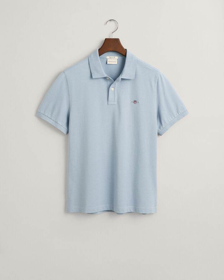 Gant - Regular Fit Shield Piqué Polo Shirt - Dove Blue time__1698161704__202401-2210-474-flat-fv-1