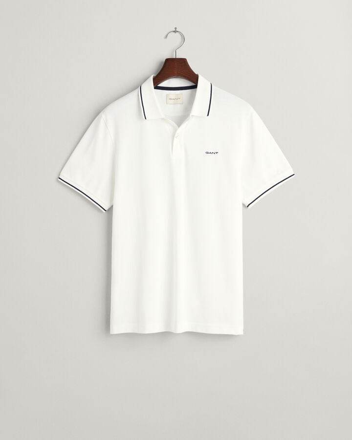 Gant Tipped Piqué Polo Shirt - White time__1700850916__202401-2062034-110-flat-fv-1