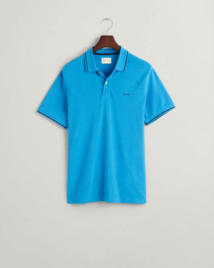 Gant Tipped Piqué Polo Shirt - Day Blue time__1700851810__202401-2062034-471-flat-fv-1