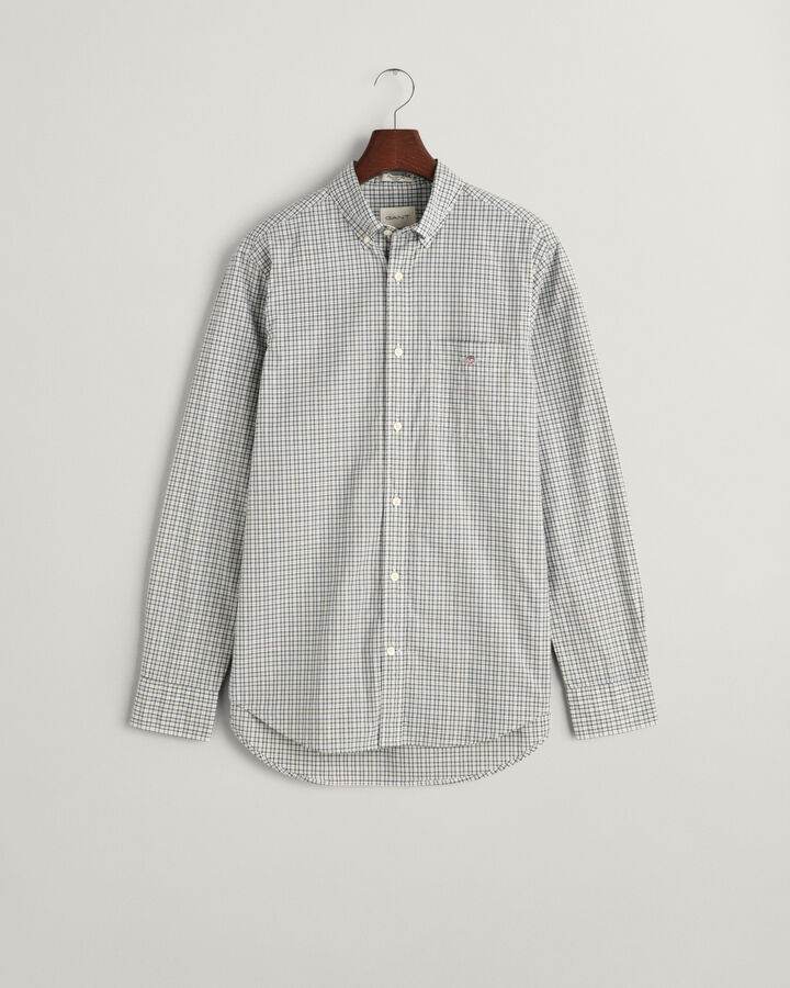 Gant Regular Fit Micro Checked Poplin Shirt - Milky Matcha time__1700852108__202401-3240040-345-flat-fv-1