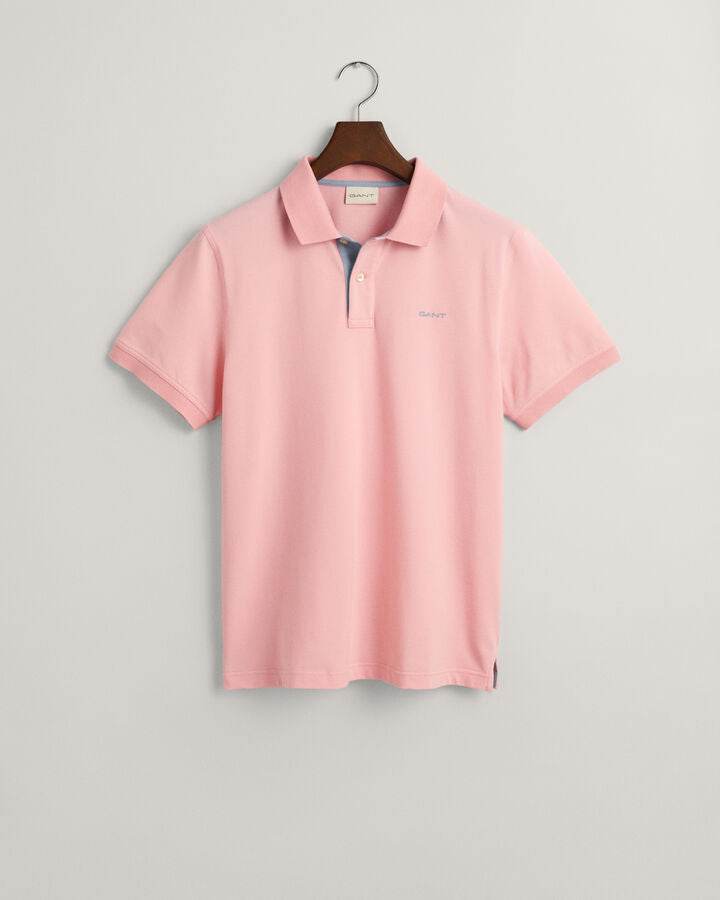 Gant Contrast Piqué Polo Shirt - Bubbelgum Pink time__1709766633__202401-2062026-671-flat-fv-1