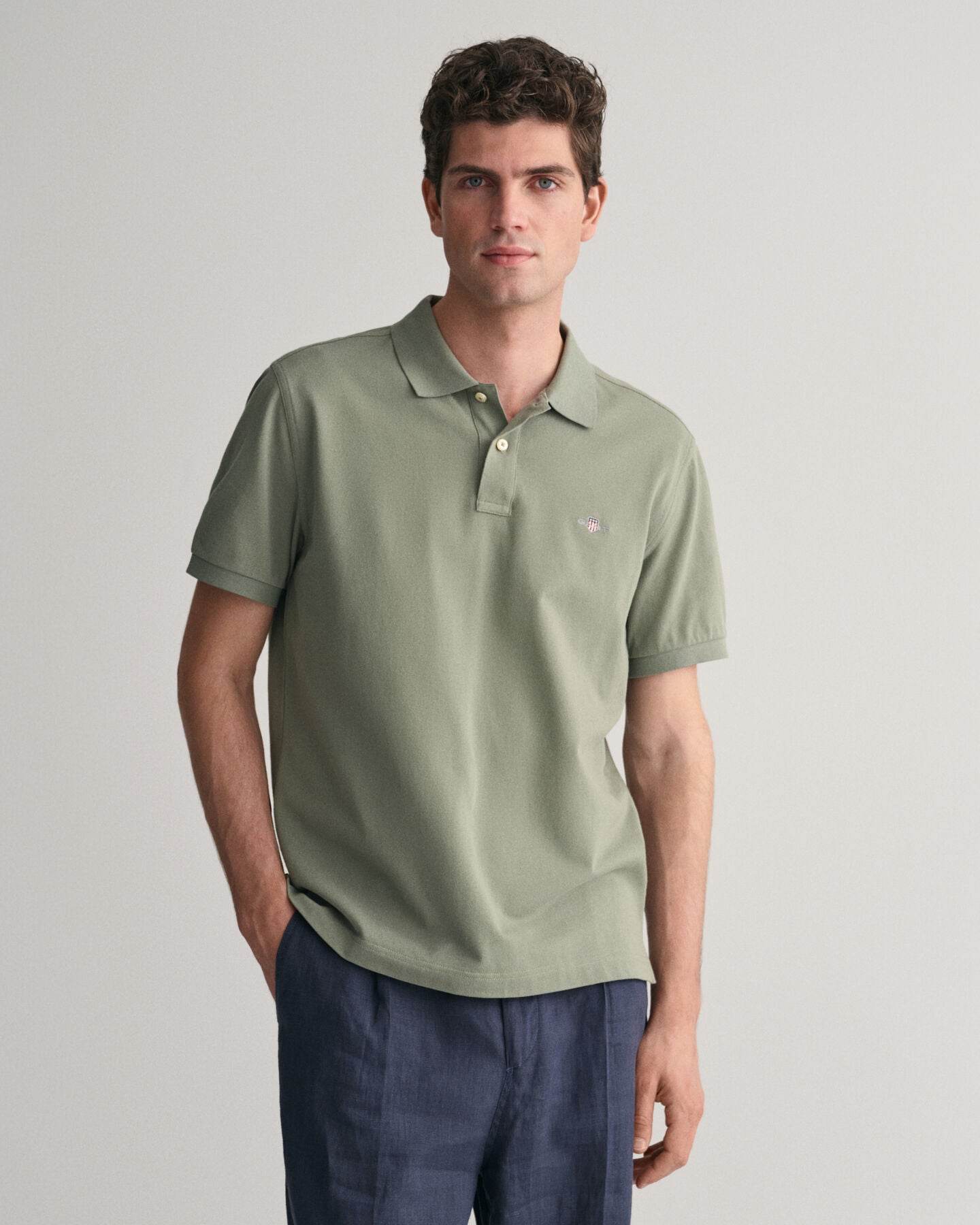 Gant Regular Fit Shield Piqué Polo Shirt Dry Green – Ryle Menswear
