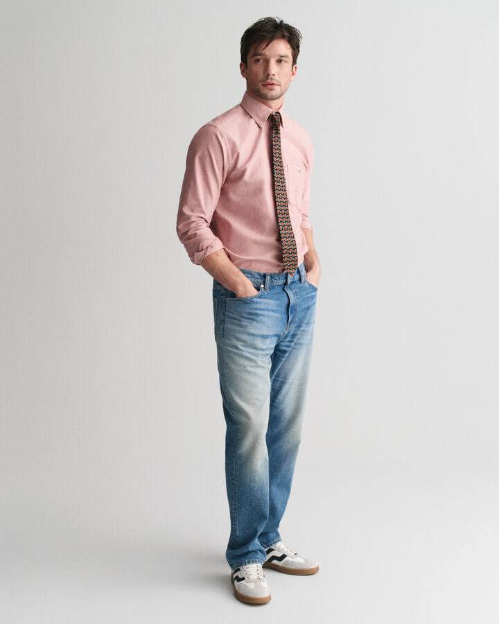 Gant Regular Fit Classic Oxford Shirt - Iron Red time__1717768513__202403-3000200-612-look-fv-1