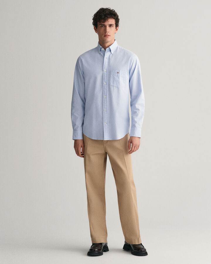 Gant Regular Fit Classic Oxford Shirt - Light Blue time__1723727202__202403-3000200-455-look-fv-1