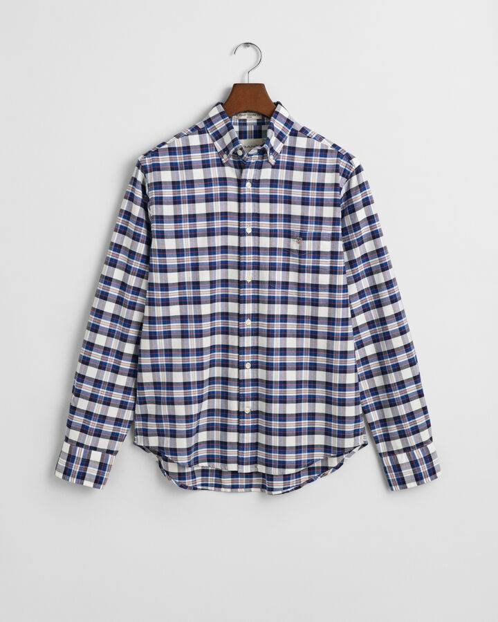 Gant Regular Fit Classic Checked Oxford Shirt - White time__1724779509__202404-3250009-110-flat-fv-1