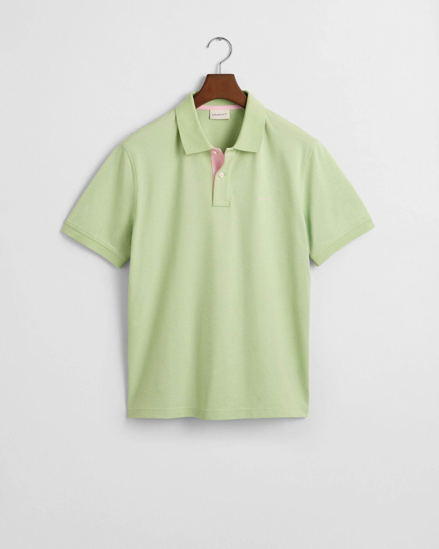 Gant Contrast Piqué Polo Shirt - Apple Green time__1727347521__202501-2062026-342-flat-fv-1
