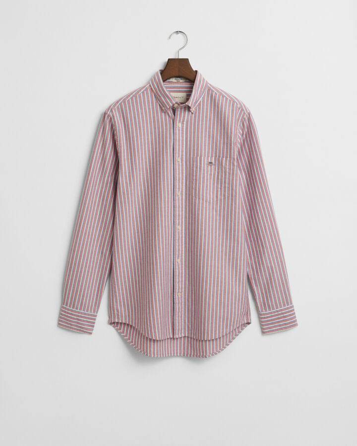 Gant Regular Fit Striped Classic Oxford Shirt - Ruby time__1730804417__202501-3250028-630-flat-fv-1