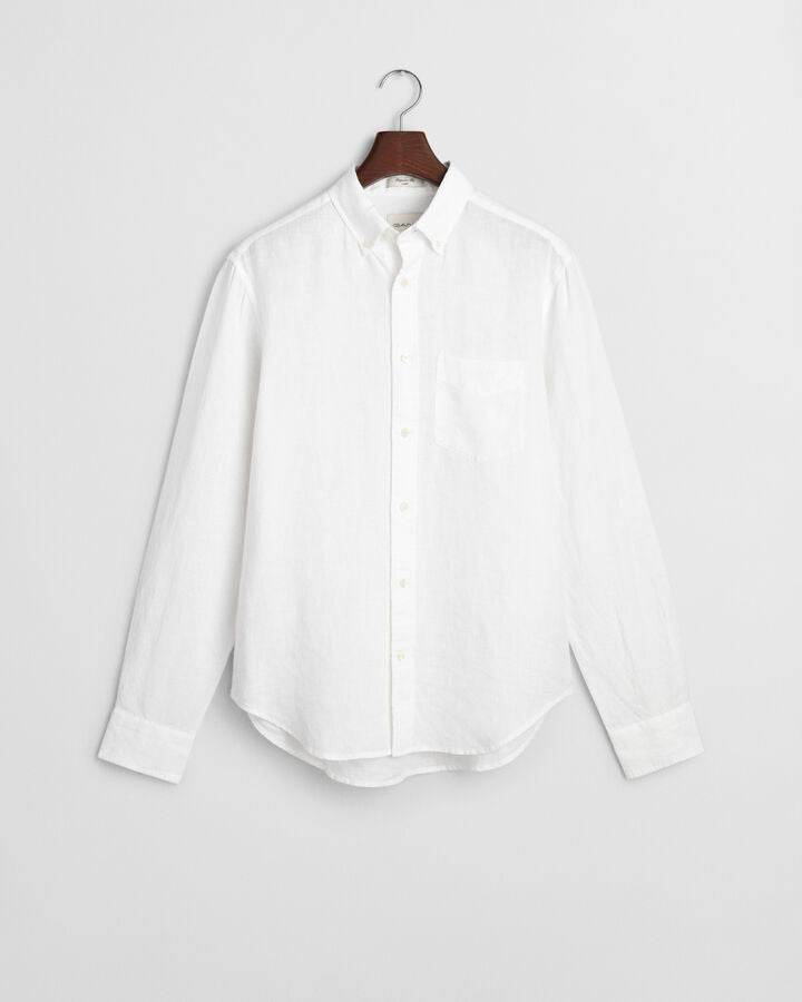 Gant Regular Fit Linen Shirt - White time__1731535209__202501-3250076-110-flat-fv-1