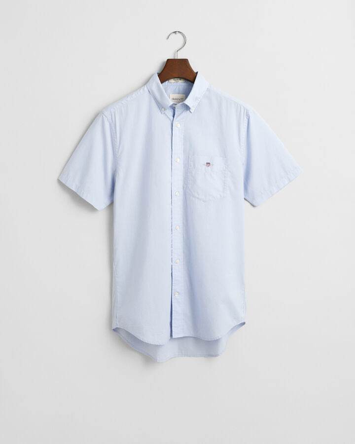 Gant Regular Fit Classic Poplin Short Sleeve Shirt - Light Blue time__1732286108__202501-3000101-455-flat-fv-1