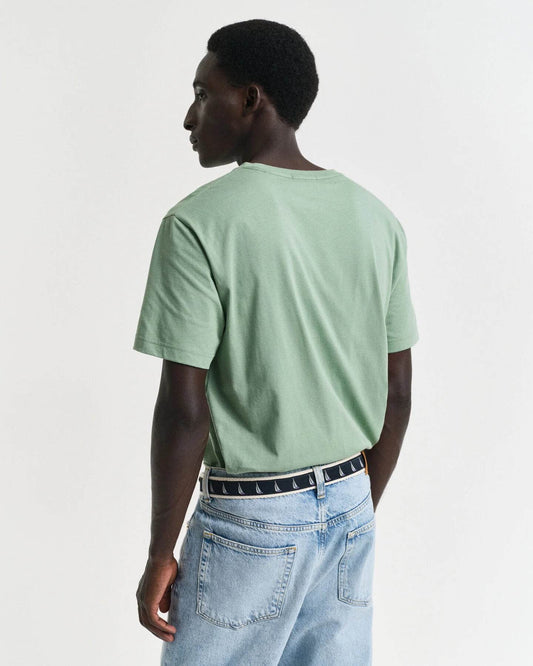 Gant Regular Fit Shield T-Shirt - Kalamata Green time__1733239568__202501-2003184-362-model-bv-1