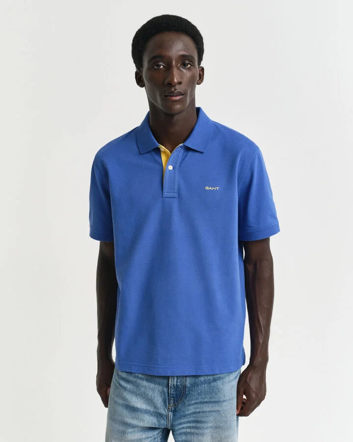 Gant Contrast Piqué Polo Shirt Blue – Ryle Menswear