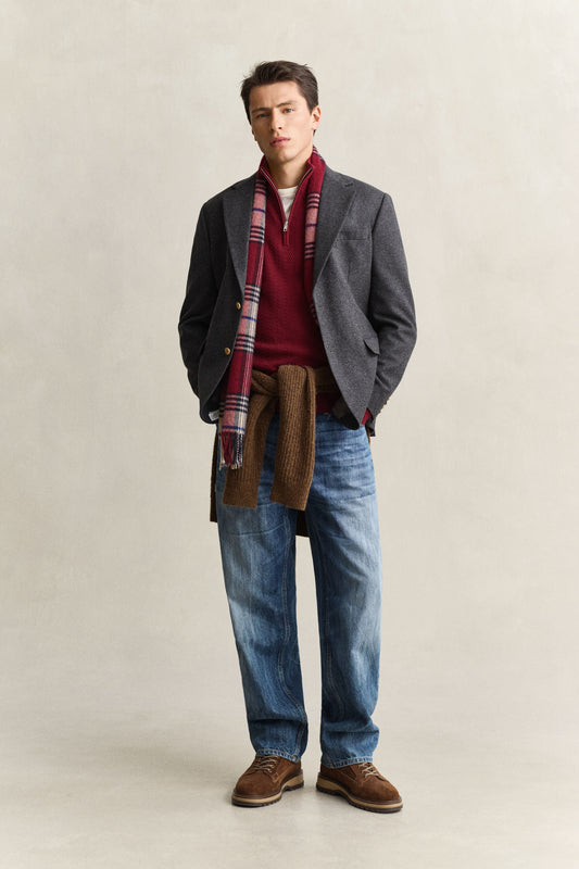 GANT Herringbone Half-Zip Sweater - Plumped Red time__1781538309__202603-8050333-604-look-fv-1