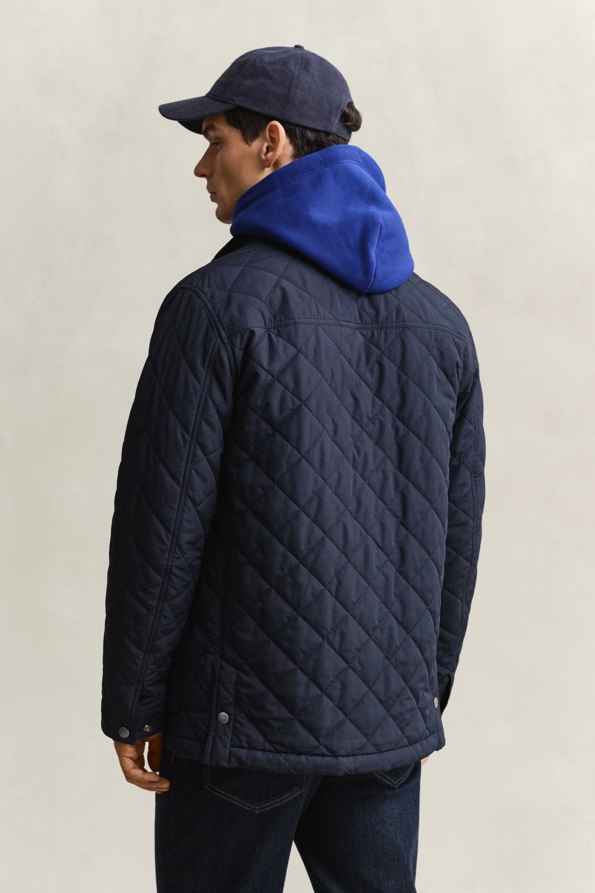 GANT Quilted Mid Jacket - Evening Blue time__1786383603__202603-7006639-433-model-bv-1