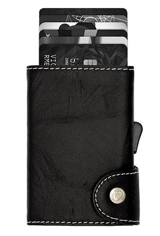 C-secure Wallet Blackwood - Black Nero Grey wallet-C-secure_BlackEmbossed_Greyholder