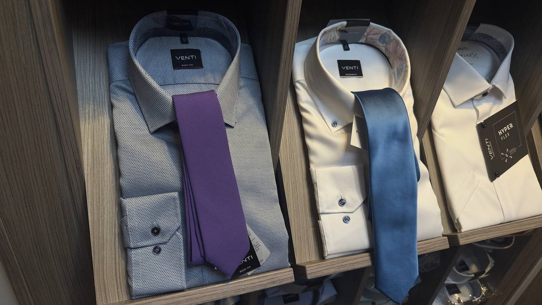 Venti slim fit and modern fit shirts with silk ties at Ryle Menswear, Tralee