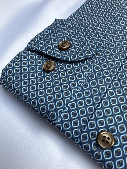 Navy 6th Sense Design shirt, collar and button detail — Ryle Menswear, Tralee