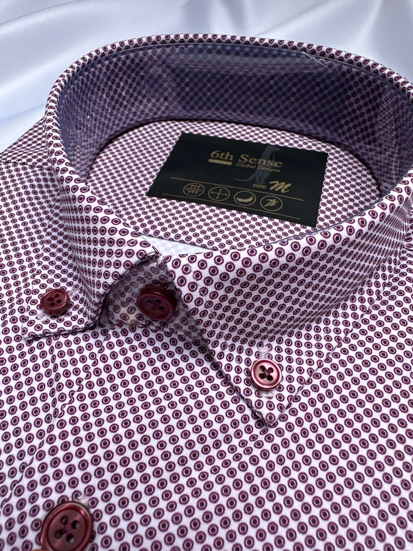 6th Sense Design light purple dot-print performance shirt at Ryle Menswear, Tralee