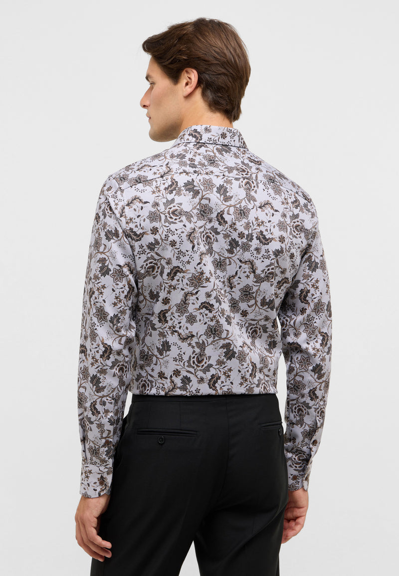 Eterna Slim Fit Shirt 1021/31 F171 - Silver Printed 1021_F17131-4