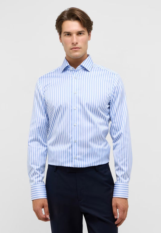 Eterna Slim Fit Shirt 1029/11 X669 - Light Blue Striped 1029_F66919-11-3