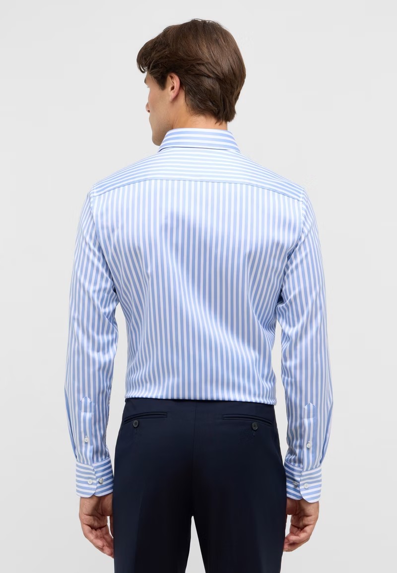 Eterna Slim Fit Shirt 1029/11 X669 - Light Blue Striped 1029_F66919-11-4