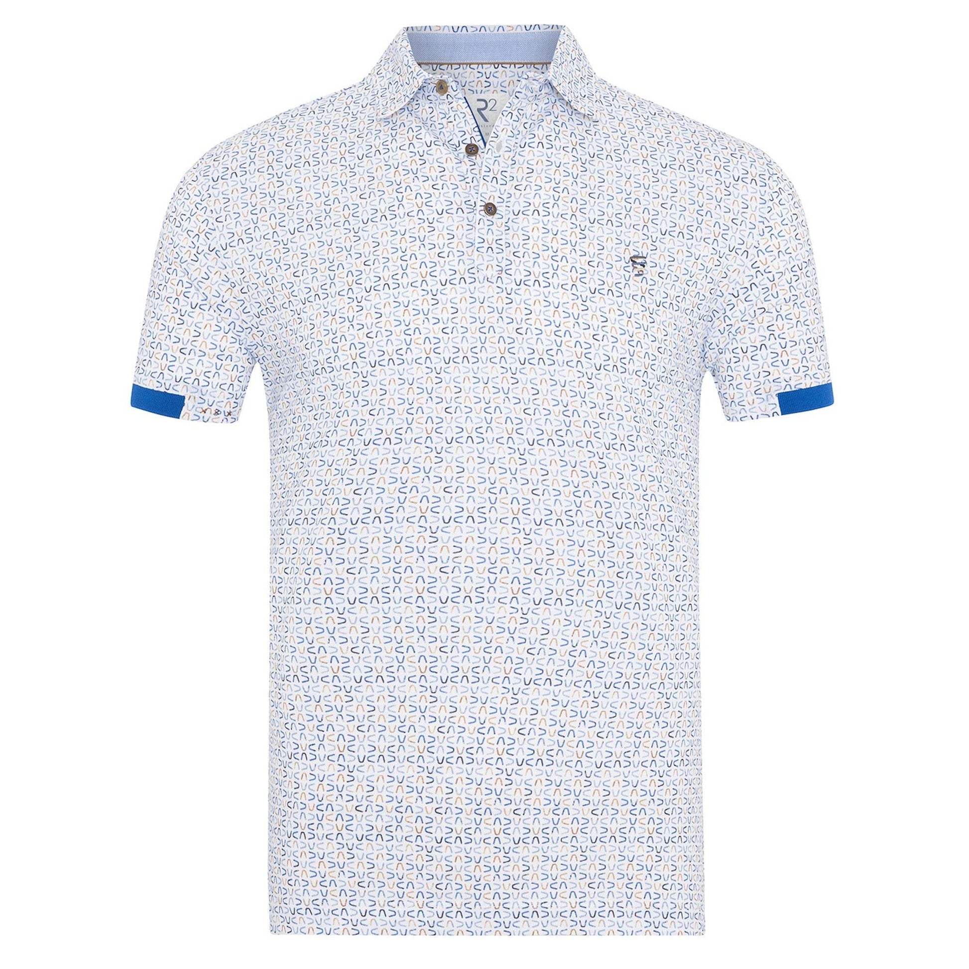R2 Amsterdam E-bike Lamp Print Mercerised Piqué Cotton Polo Shirt