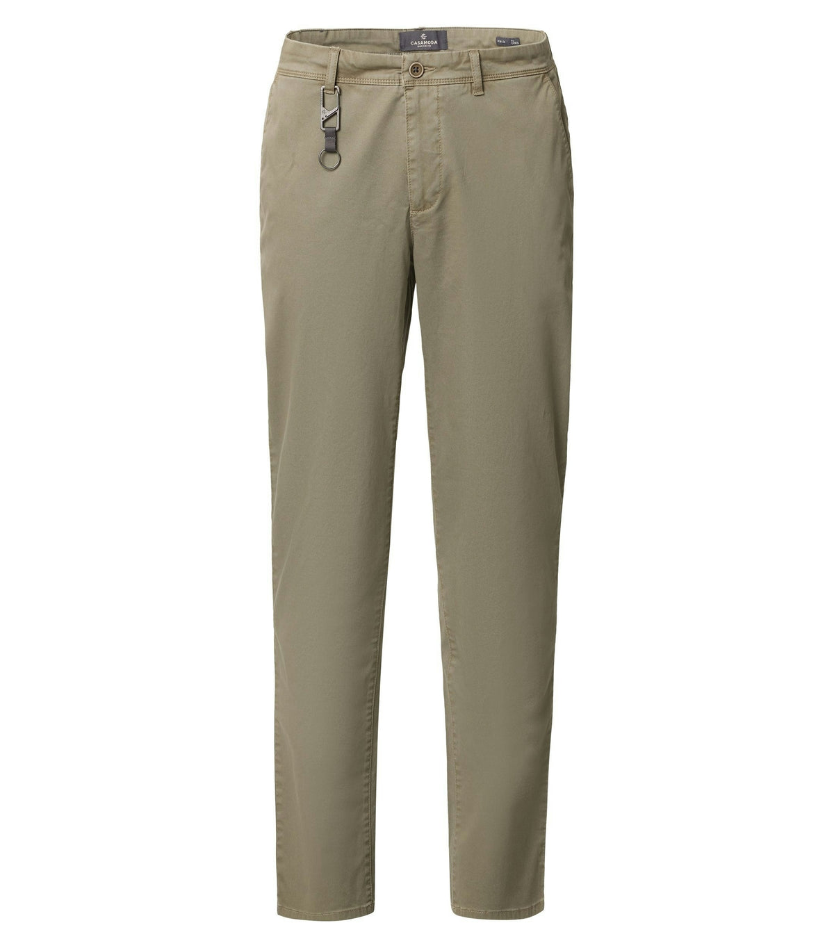 Casa Moda Chris chino trousers in Four Leaf Clover green, front view — Ryle Menswear, Tralee