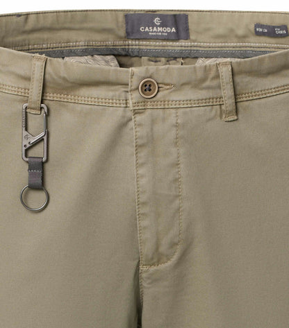 Casa Moda Chris chinos in Four Leaf Clover green, waistband detail