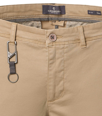 Casa Moda Chris chinos in Tiger's Eye beige, waistband detail