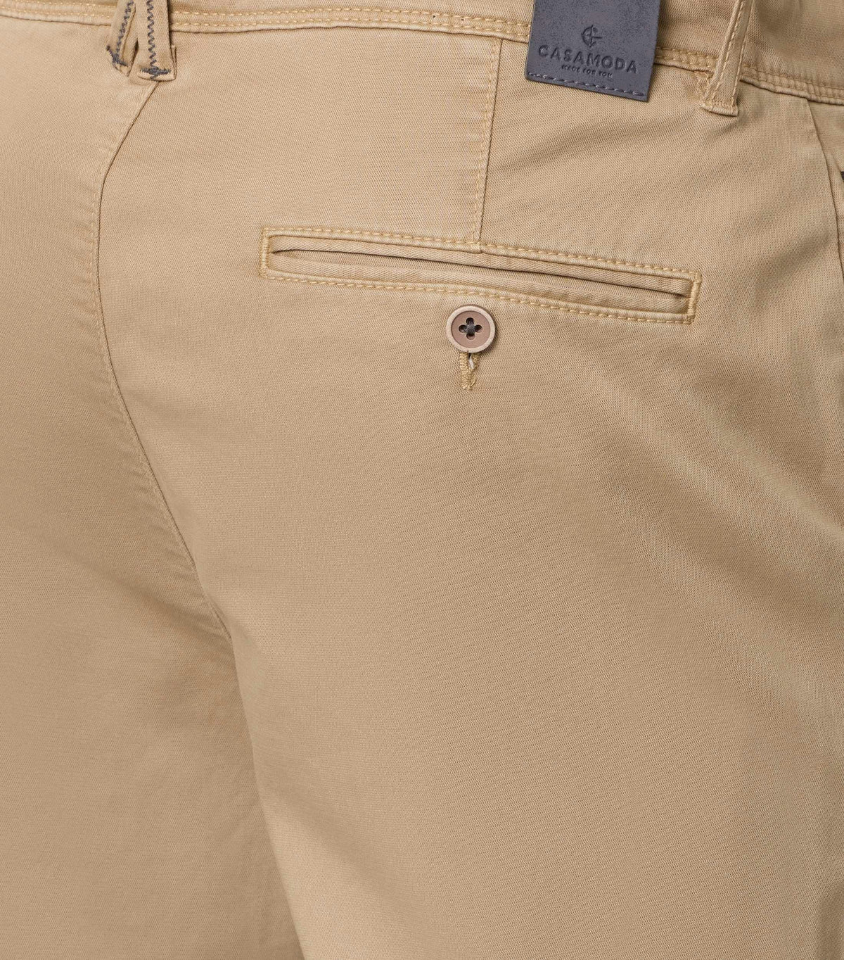 Casa Moda Chris chinos in Tiger's Eye beige, fabric detail