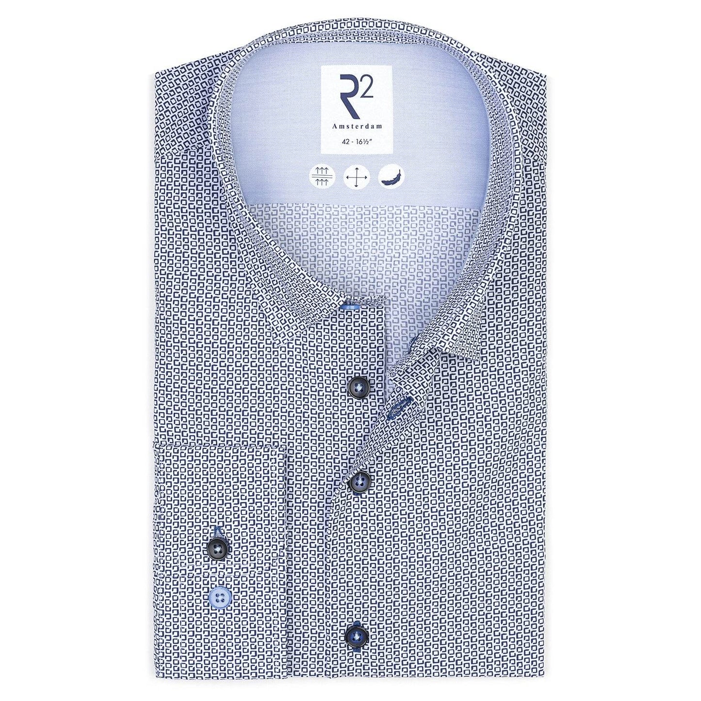 R2 Amsterdam Long Sleeve Shirt 128.hbd.077 014 - Blue 128.HBD.077_014_1