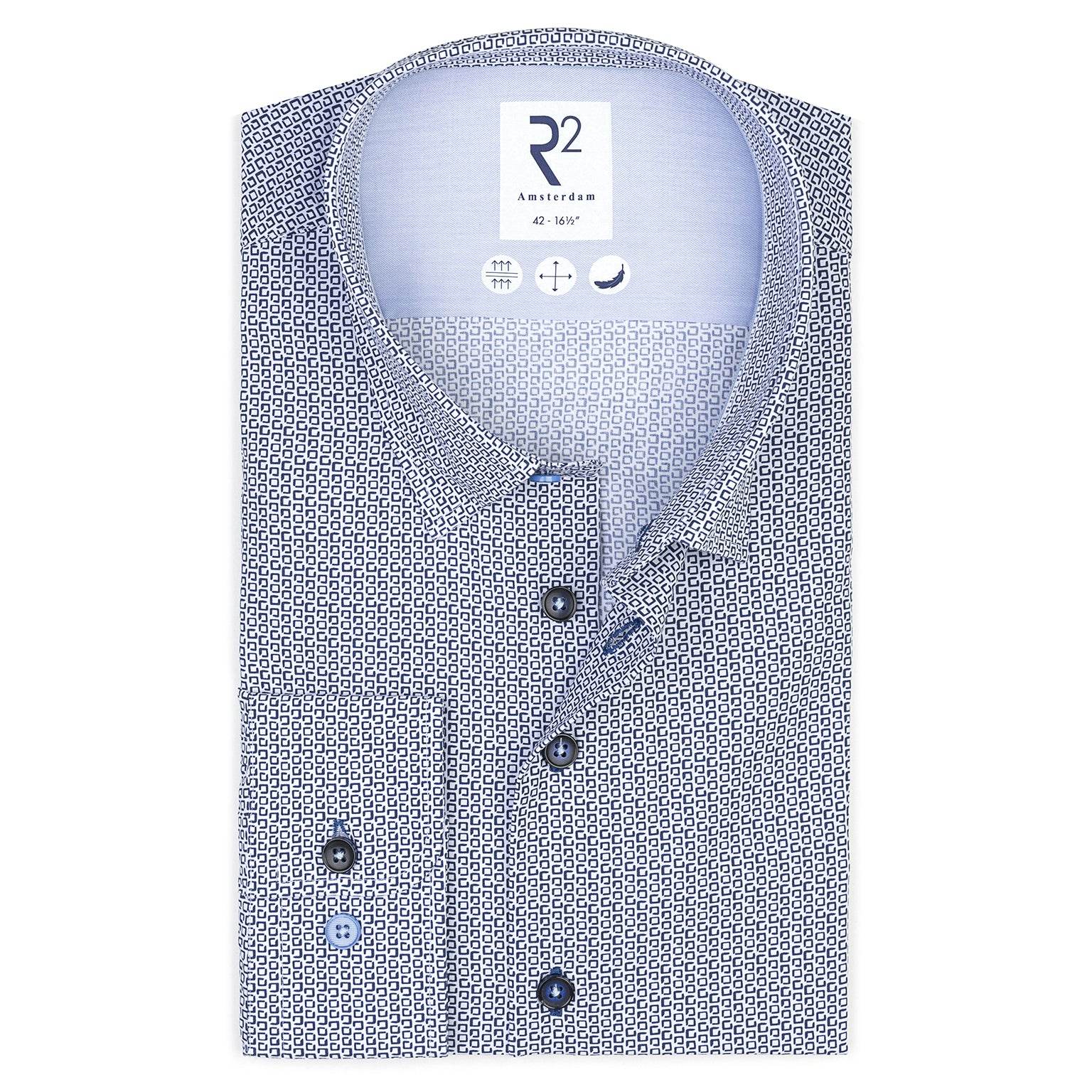 R2 Amsterdam Long Sleeve Shirt 128.hbd.077 014 - Blue 128.HBD.077_014_1