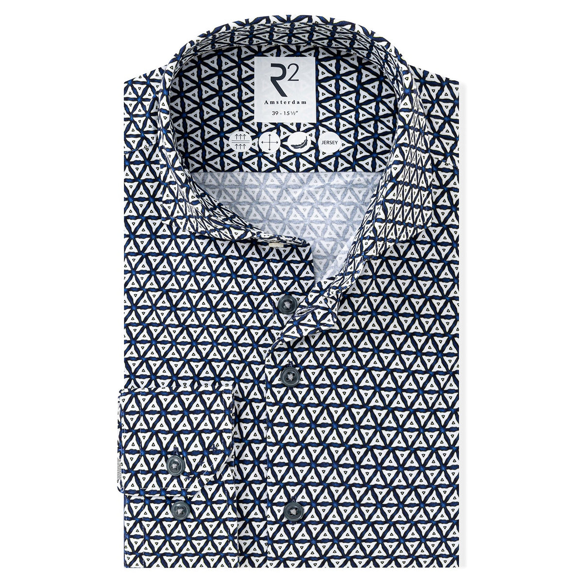 R2 Amsterdam Printed Jersey Shirt - Blue 134.WSP.005_014_1