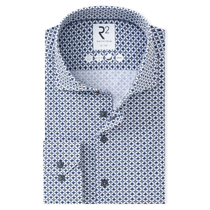 R2 Amsterdam Printed Travel Shirt NAVY 134.WSP.008_010_1