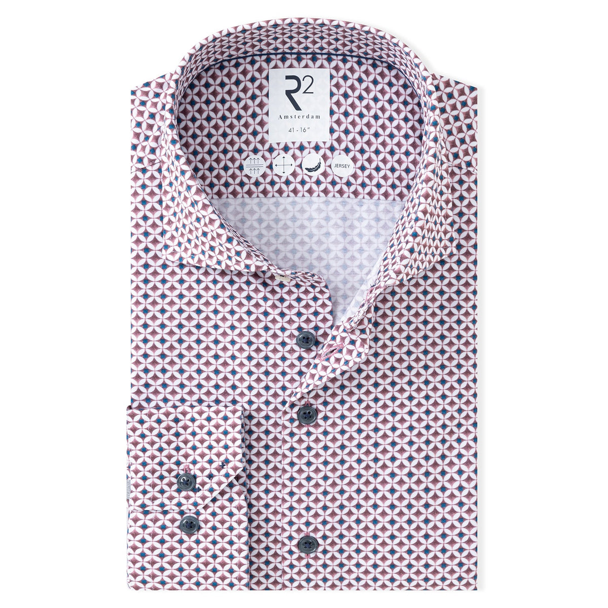 R2 Amsterdam Printed Travel Shirt MAUVE 134.WSP.008_084_1
